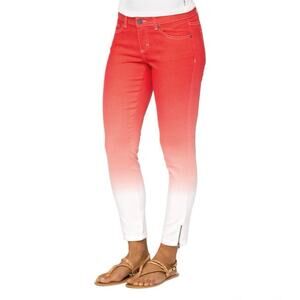 PrAna Jet Capri Ombré Pink Skinny Jeans Side Zippers Low Rise size 4/27